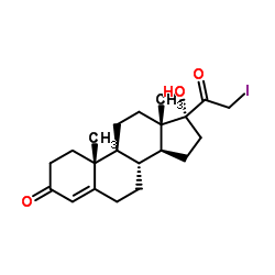 17-Hydroxy-21-iodopregn-4-ene-3,20-dione结构式