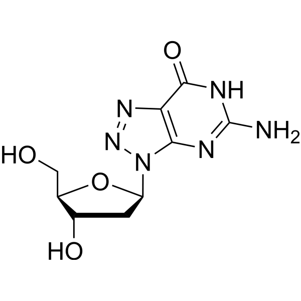3-amino-9-[4-hydroxy-5-(hydroxymethyl)oxolan-2-yl]-2,4,7,8,9-pentazabicyclo[4.3.0]nona-1,3,6-trien-5-one结构式