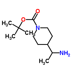 4-(1-氨基乙基)-1-哌啶羧酸 1,1-二甲基乙酯结构式