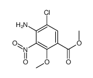 4-氨基-5-氯-2-甲氧基-3-硝基-苯甲酸甲酯结构式