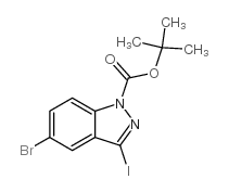 1-Boc-5-溴-3-碘-1H-吲唑结构式
