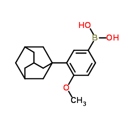 3-(1-金刚烷)-4-甲氧基苯基硼酸结构式