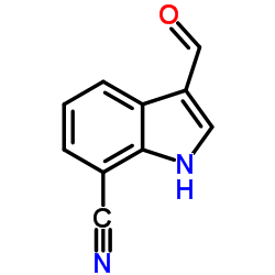 3-Formyl-1H-indole-7-carbonitrile结构式