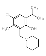 4-chloro-3-methyl-2-(1-piperidylmethyl)-6-propan-2-yl-phenol结构式