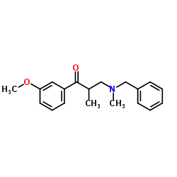 3-(苄基甲基氨基)1-(3-甲氧基苯基)-2-甲基丙酮结构式