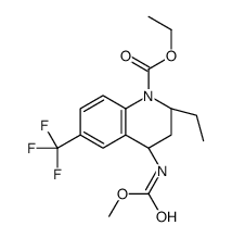 ethyl (2R,4S)-2-ethyl-4-(methoxycarbonylamino)-6-(trifluoromethyl)-3,4-dihydro-2H-quinoline-1-carboxylate结构式