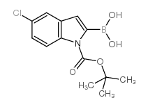 1-Boc-5-氯-1H-吲哚-2-硼酸结构式