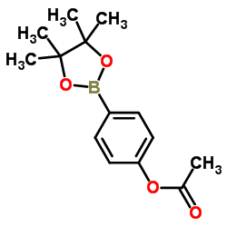 醋酸-4-(4,4,5,5-四甲基-1,3,2-二氧杂硼烷-2-基)苯酯结构式
