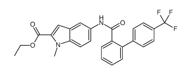 ethyl 1-methyl-5-[[2-[4-(trifluoromethyl)phenyl]benzoyl]amino]indole-2-carboxylate结构式