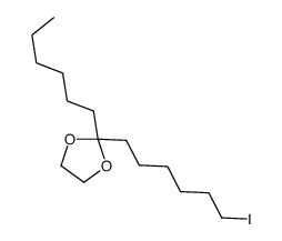2-hexyl-2-(6-iodohexyl)-1,3-dioxolane结构式