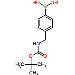 4-(Boc-氨甲基)苯硼酸结构式