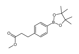 3-[4-(4,4,5,5-四甲基-[1,3,2]二噁硼烷-2-基)苯基]丙酸甲酯结构式