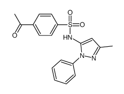 4-acetyl-N-(5-methyl-2-phenylpyrazol-3-yl)benzenesulfonamide结构式