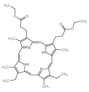ethyl 3-[18-(3-ethoxy-3-oxopropyl)-8,13-diethyl-3,7,12,17-tetramethyl-22,23-dihydroporphyrin-2-yl]propanoate结构式