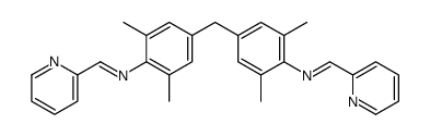 N-[4-[[3,5-dimethyl-4-(pyridin-2-ylmethylideneamino)phenyl]methyl]-2,6-dimethylphenyl]-1-pyridin-2-ylmethanimine结构式