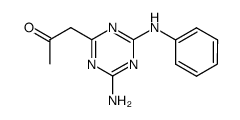 1-(4-amino-6-anilino-[1,3,5]triazin-2-yl)-propan-2-one结构式