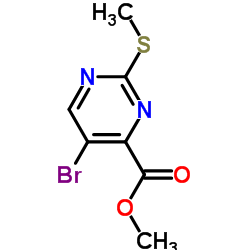 2-甲基巯基-5-溴嘧啶-4-甲酸甲酯结构式