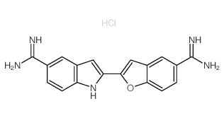 2-(5-carbamimidoyl-1-benzofuran-2-yl)-1H-indole-5-carboximidamide,hydrochloride结构式