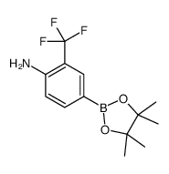 4-(4,4,5,5-tetramethyl-1,3,2-dioxaborolan-2-yl)-2-(trifluoromethyl)aniline结构式