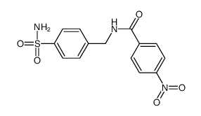 4-nitro-N-[(4-sulfamoylphenyl)methyl]benzamide结构式