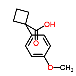 1-(4-甲氧基苯基)环丁烷-1-羧酸结构式