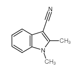 1,2-二甲基-1H-吲哚-3-甲腈结构式