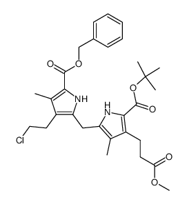 tert-butyl 5'-(benzyloxycarbonyl)-3'-(2-chloroethyl)-4-(2-methoxycarbonylethyl)-3,4'-dimethyl-2,2'-dipyrrylmethane-5-carboxylate结构式