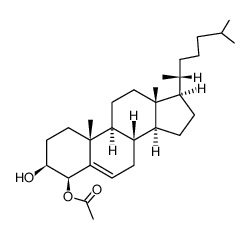 4β-acetoxycholest-5-en-3β-ol结构式