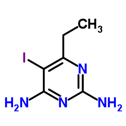 6-乙基-5-碘嘧啶-2,4-二胺结构式