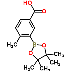 4-甲基-3-(4,4,5,5-四甲基-[1,3,2]二噁硼烷-2-基)苯甲酸结构式