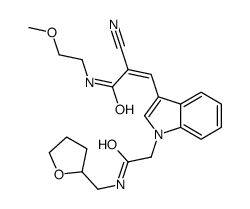 2-cyano-N-(2-methoxyethyl)-3-[1-[2-oxo-2-(oxolan-2-ylmethylamino)ethyl]indol-3-yl]prop-2-enamide结构式