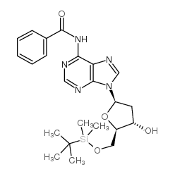 N-苯甲酰基-5’-O-叔丁基二甲基硅烷基-2’-脱氧腺苷结构式