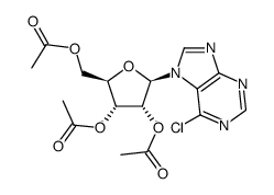 (2R,3R,4R,5R)-2-(acetoxymethyl)-5-(6-chloro-7H-purin-7-yl)tetrahydrofuran-3,4-diyl diacetate结构式