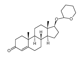 (8R,9S,10R,13S,14S,17S)-10,13-dimethyl-17-((tetrahydro-2H-pyran-2-yl)oxy)-1,2,6,7,8,9,10,11,12,13,14,15,16,17-tetradecahydro-3H-cyclopenta[a]phenanthren-3-one结构式