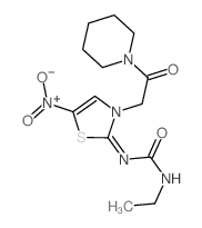 (1Z)-3-ethyl-1-[5-nitro-3-[2-oxo-2-(1-piperidyl)ethyl]-1,3-thiazol-2-ylidene]urea结构式