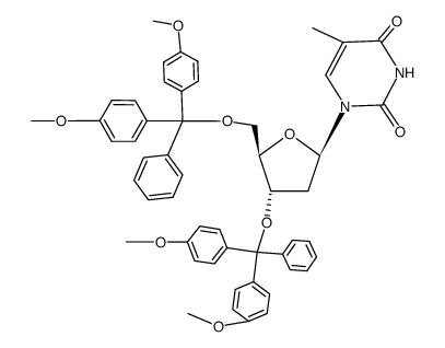 3`,5`-O-bis(4,4`-dimethoxy trityl)thymidine结构式