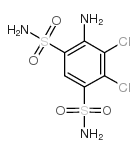 4-amino-5,6-dichlorobenzene-1,3-disulfonamide结构式