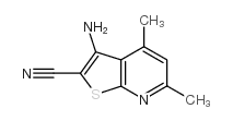 3-AMINO-4,6-DIMETHYL-THIENO[2,3-B]PYRIDINE-2-CARBONITRILE结构式