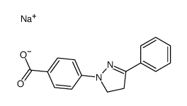 sodium,4-(5-phenyl-3,4-dihydropyrazol-2-yl)benzoate结构式