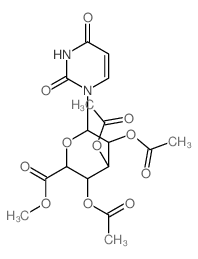 b-D-Glucopyranuronic acid,1-deoxy-1-(3,4-dihydro-2,4-dioxo-1(2H)-pyrimidinyl)-,methyl ester, 2,3,4-triacetate结构式