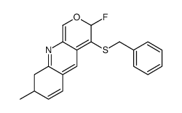 4-benzylsulfanyl-3-fluoro-8-methyl-8,9-dihydro-3H-pyrano[3,4-b]quinoline结构式