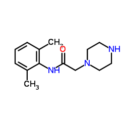 N-(2,6-二甲基苯基)-1-哌嗪乙酰胺结构式