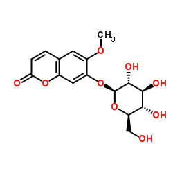 东莨菪甙； 东莨菪苷结构式