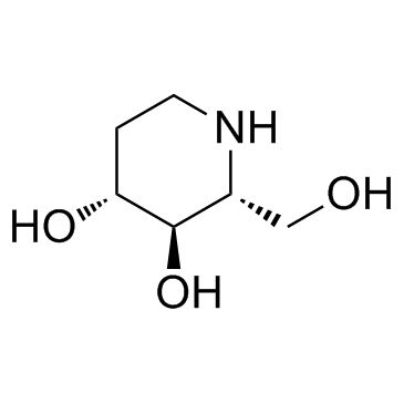 (2R,3R,4R)-2-羟甲基哌啶-3,4-二醇结构式