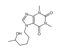 7-(5-hydroxyhexyl)-1,3-dimethylpurine-2,6-dione结构式