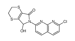 6-(7-chloro-1,8-naphthyridin-2-yl)-2,3,6,7-tetrahydro-7-hydroxy-5H-1,4-dithiino[2,3-c]pyrrol-5-one结构式