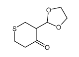 3-(1,3-dioxolan-2-yl)thian-4-one结构式