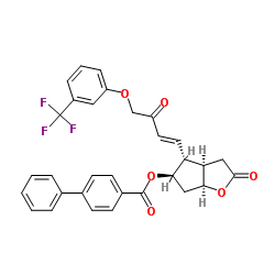 (3aR,4R,5R,6aS)-六氢-2-氧代-4-[(1E)-3-氧代-4-[3-(三氟甲基)苯氧基]-1-丁烯-1-基]-2H-环戊并[b]呋喃-5-基 [1,1’-联苯]-4-甲酸酯结构式