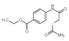 Benzoic acid,4-[[2-[(aminocarbonyl)thio]acetyl]amino]-, ethyl ester结构式