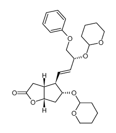 (3aR,4R,5R,6aS)-Hexahydro-4-[(E)-(3R)-4-phenoxy-3-[(tetrahydro-2H-pyran-2-yl)oxy]-1-butenyl]-5-[(tetrahydro-2H-pyran-2-yl)oxy]-2H-cyclopenta[b]furan-2-one结构式